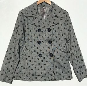Moon Collection Coat with Black Flocked Bows